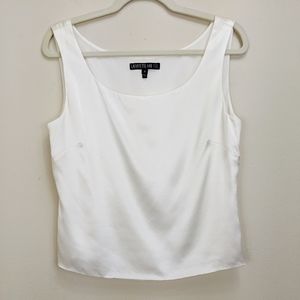 Lafayette 148 New York Size 8 Tank Top Ivory Silk